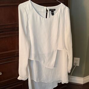 White House Black Market Asymmetrical White Blouse